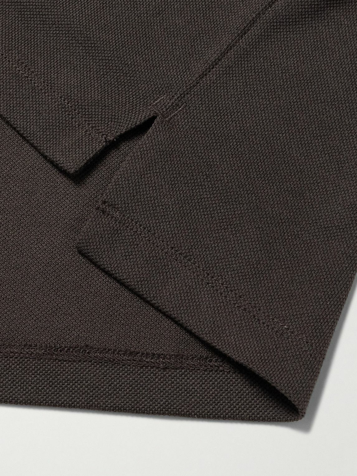 Dunhill - Cotton and Silk-Blend Piqué Polo Shirt - Brown
