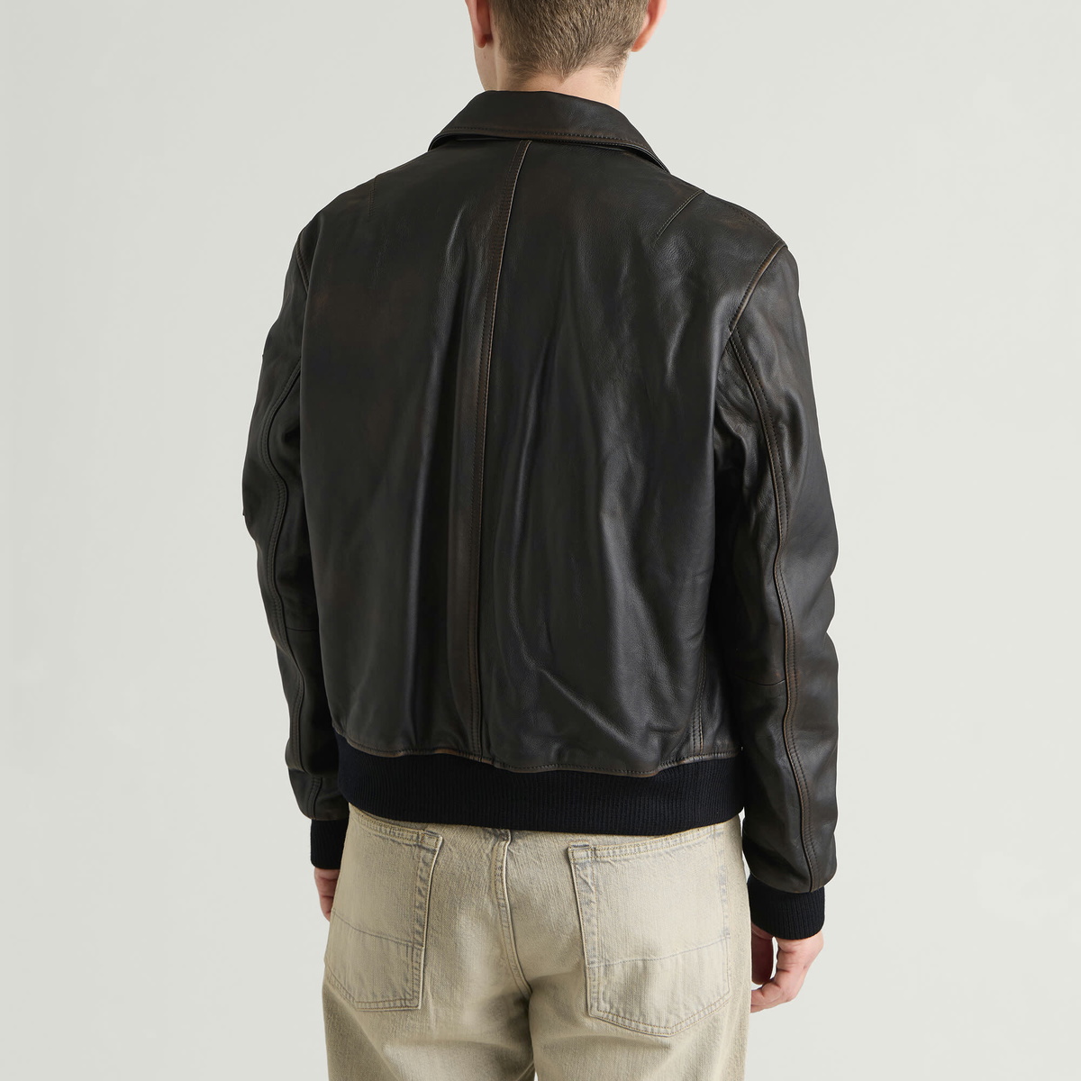 Larriet Men's Pepe Leather Jacket in Umber