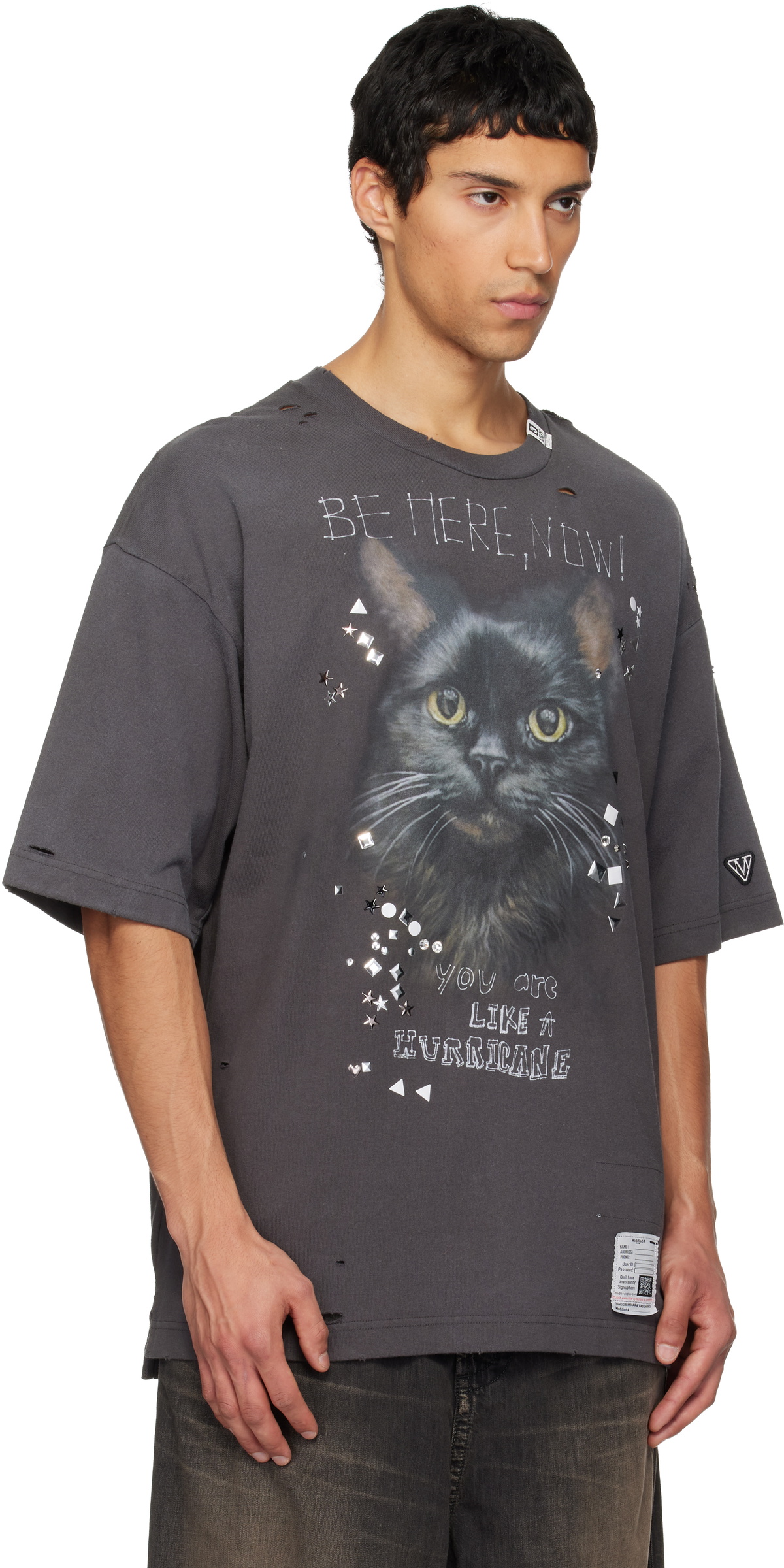 Maison MIHARA YASUHIRO Black Cat Printed T-shirt Maison MIHARA