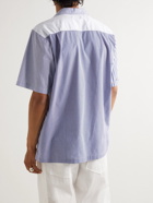 Universal Works - Convertible-Collar Striped Cotton-Poplin Shirt - Blue