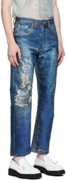 Doublet Blue Hand-Embroidered Jeans