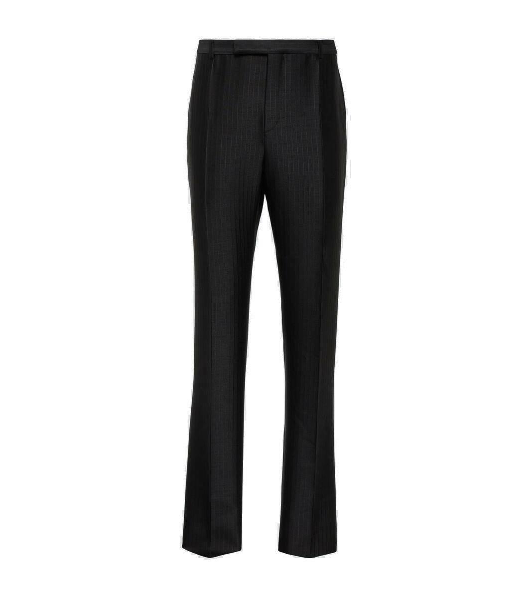 Photo: Saint Laurent Wool and silk straight pants