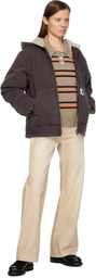 Carhartt Work In Progress Purple Hooded Mitch Bomber Jacket