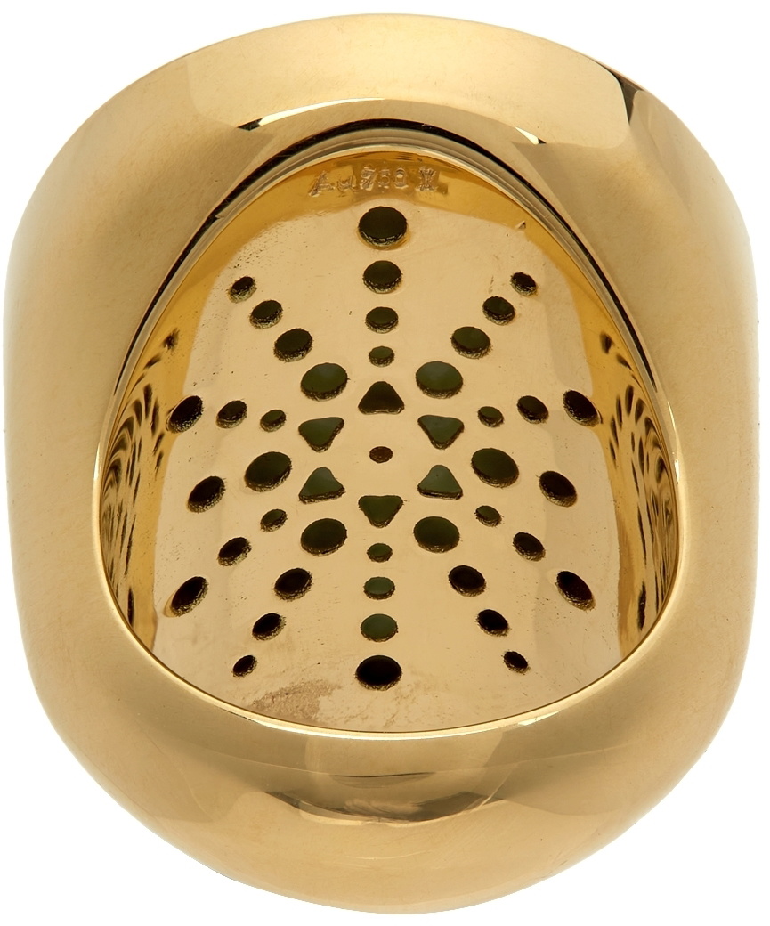 Alina Abegg SSENSE Exclusive Green & Pink Alien Ring