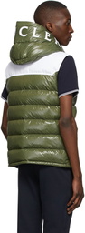 Moncler Khaki & White Down Genichi Vest