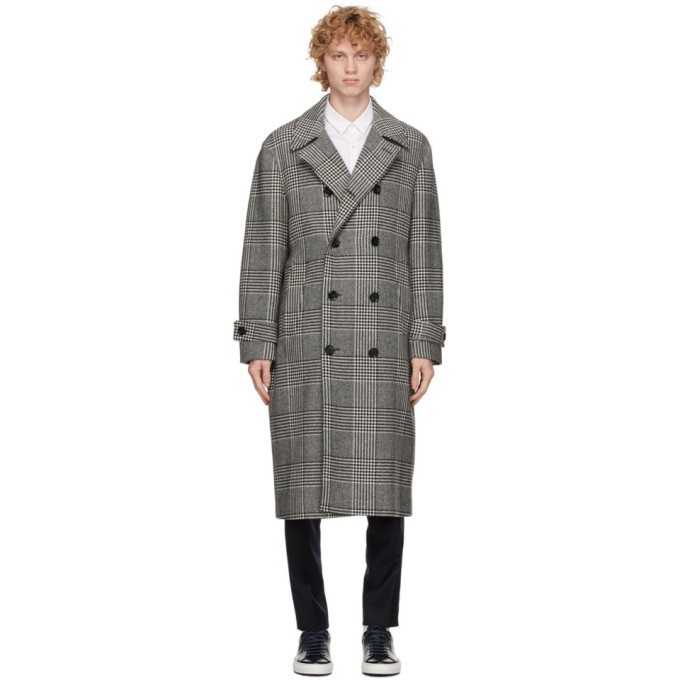 Photo: Boss Black and White Prince of Wales Godeon Coat