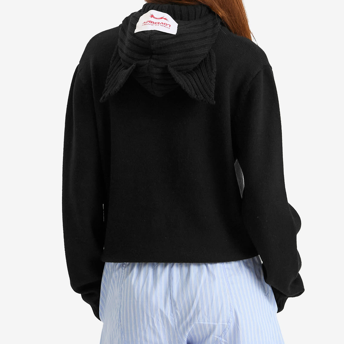 Charles Jeffrey Loverboy Women's Merino Ears Balaclava Jumper in Black