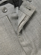 Incotex - Cropped Slim-Fit Prince of Wales Checked Virgin Wool Trousers - Gray