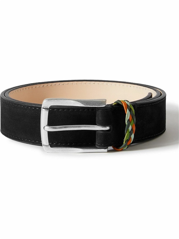 Photo: Paul Smith - Leather-Trimmed Suede Belt - Black