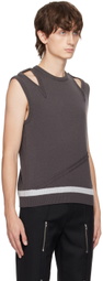 The World Is Your Oyster Gray Cut-Out Tank Top