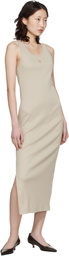 Maison Kitsuné Beige Baby Fox Ribbed Tank Maxi Dress