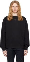 Hugo Black Cotton-Terry Logo Sweater