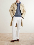 Aimé Leon Dore - Knitted Cotton-Blend Polo Sweater - Blue