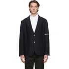 Thom Browne Navy Unconstructed Sports Coat Blazer