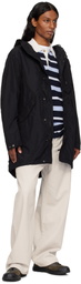 C.P. Company Black Flatt Nylon Goggle Fishtail Parka Coat