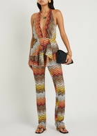 Missoni Patterned Slim-leg Metallic-knit Beach Trousers Black