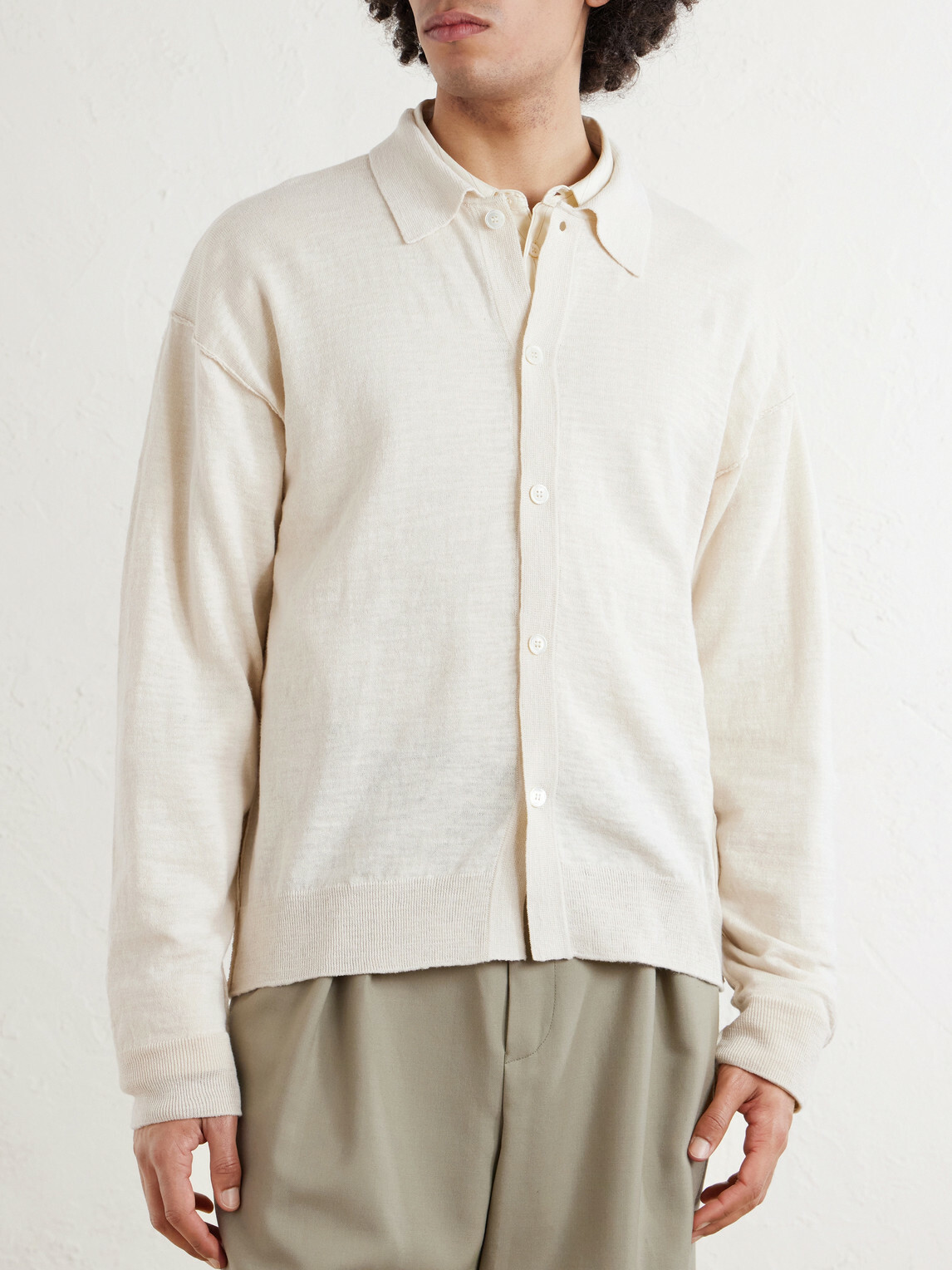 mfpen - Formal Cotton and Linen-Blend Cardigan - Neutrals