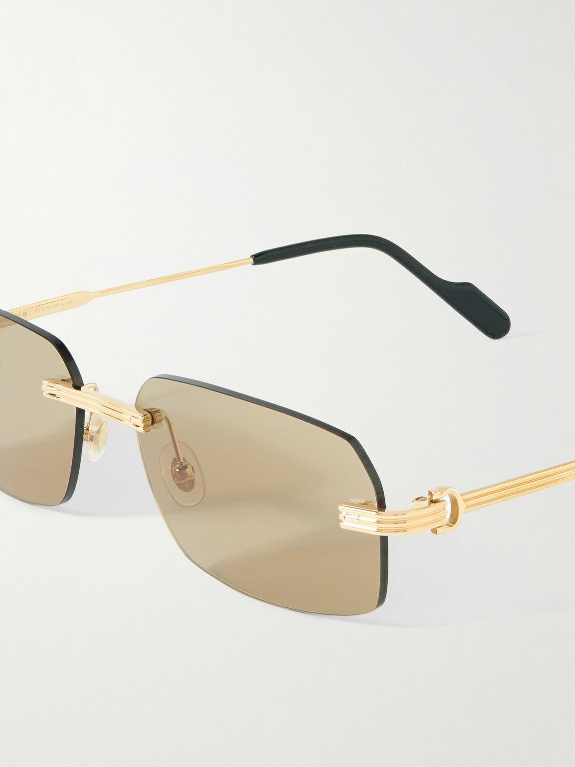 Cartier Rimless Rectangle Cartier Eyewear - Rimless Rectangular-Frame Gold-Tone Sunglasses Cartier