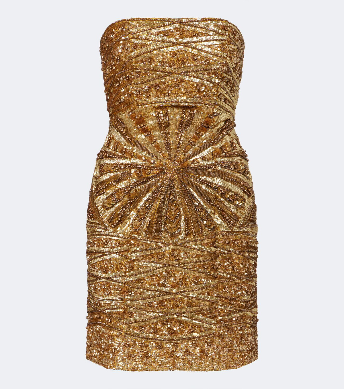 Là Fuori Embellished silk bustier dress