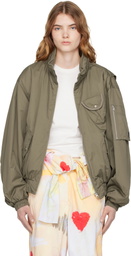 OPEN YY Khaki Cotton Cargo Bomber Jacket
