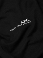 A.P.C. - Item Logo-Print Cotton-Jersey T-Shirt - Black