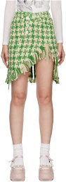 Yuhan Wang Off-White & Green Check Midi Skirt