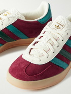 adidas Originals - Gazelle Indoor Leather-Trimmed Suede Sneakers - Burgundy