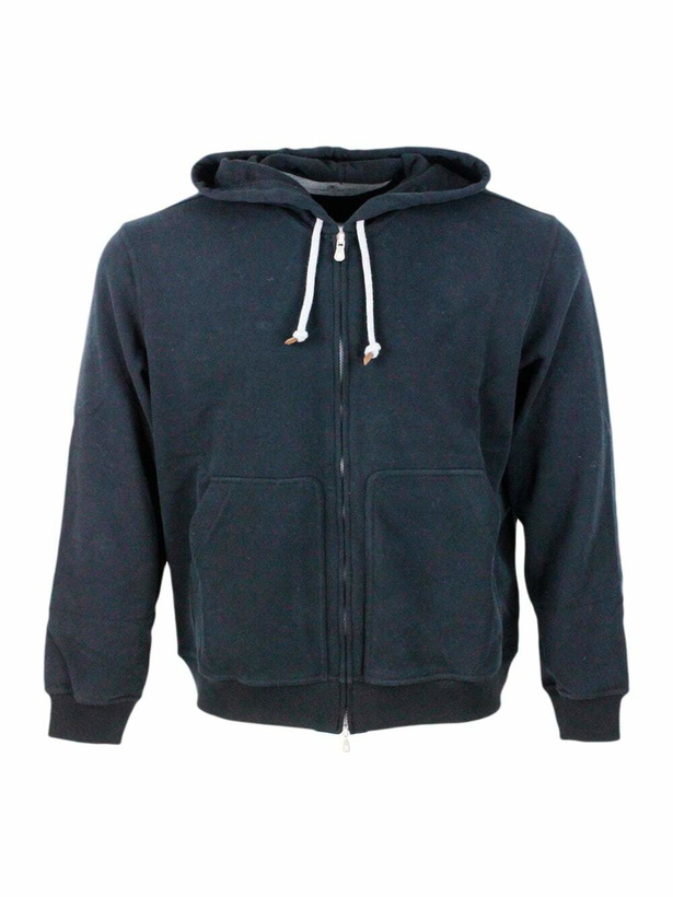 Photo: Brunello Cucinelli Hooded Sweatshirt With Drawstring And Zip Closure