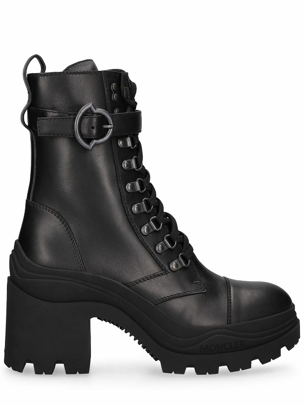 Photo: MONCLER - 80mm Envile Buckle Leather Ankle Boots