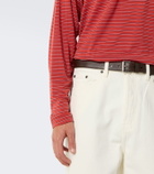 Auralee Striped wool T-shirt