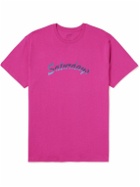 Saturdays NYC - Horizon Script Logo-Print Cotton-Jersey T-Shirt - Pink