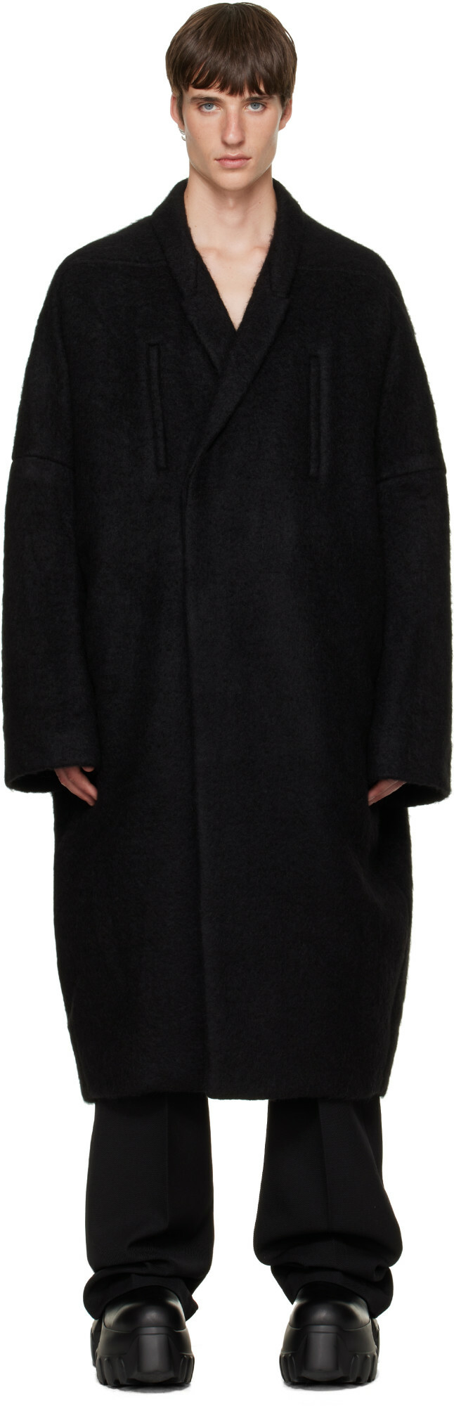 Rick Owens Black Slim Drella Coat Rick Owens
