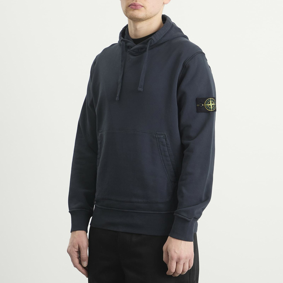 Stone Island Men's Garment Dyed Hoodie in Navy Blue