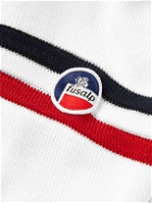 Fusalp - Striped Ribbed Merino Wool Half-Zip Sweater - White