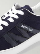 Moncler - Monaco M Leather-Trimmed Suede Sneakers - Blue