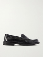 VINNY's - Yardee Tumbled Leather Loafers - Black