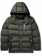 Moncler - Bauges Leather-Trimmed Quilted Shell Hooded Down Jacket - Green