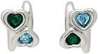 Jiwinaia Blue & Green Heart Earrings