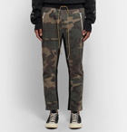 Rhude - Tapered Camouflage-Print Cotton- Jersey Drawstring Trousers - Army green