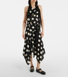 Junya Watanabe Lace-trimmed polka-dot midi dress