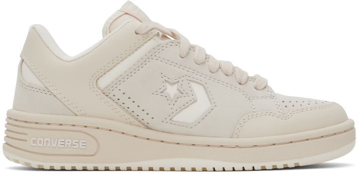 Photo: Converse Beige & Off-White Weapon Low Top Sneakers
