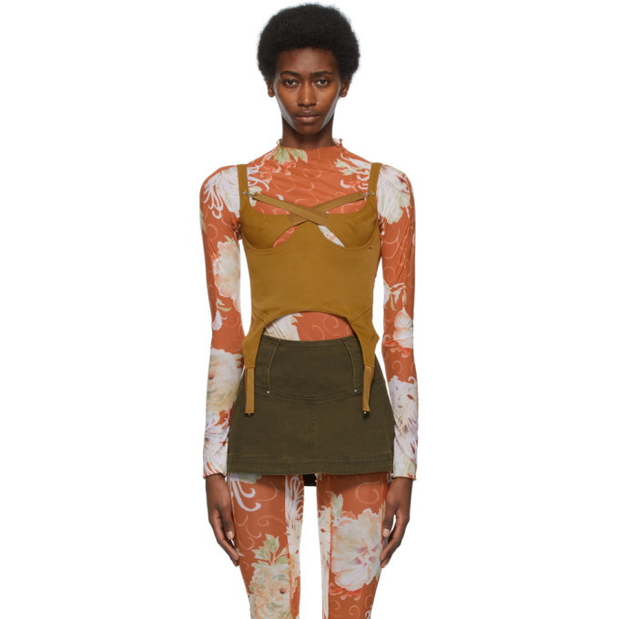 Photo: Charlotte Knowles SSENSE Exclusive Tan Tactical Bustier Tank Top