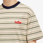 Butter Goods Men's Park Stripe T-Shirt in Tan/Black/Lime
