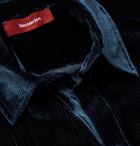 Sies Marjan - Sander Silk and Cotton-Blend Velvet-Corduroy Shirt - Men - Navy