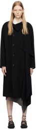 Y's Black Left Flap Coat