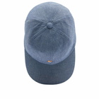 Maison Kitsuné Men's Small Fox Head Embroidered 6P Cap in Indigo