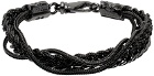 Emanuele Bicocchi Black 'Chain And Braided' Bracelet