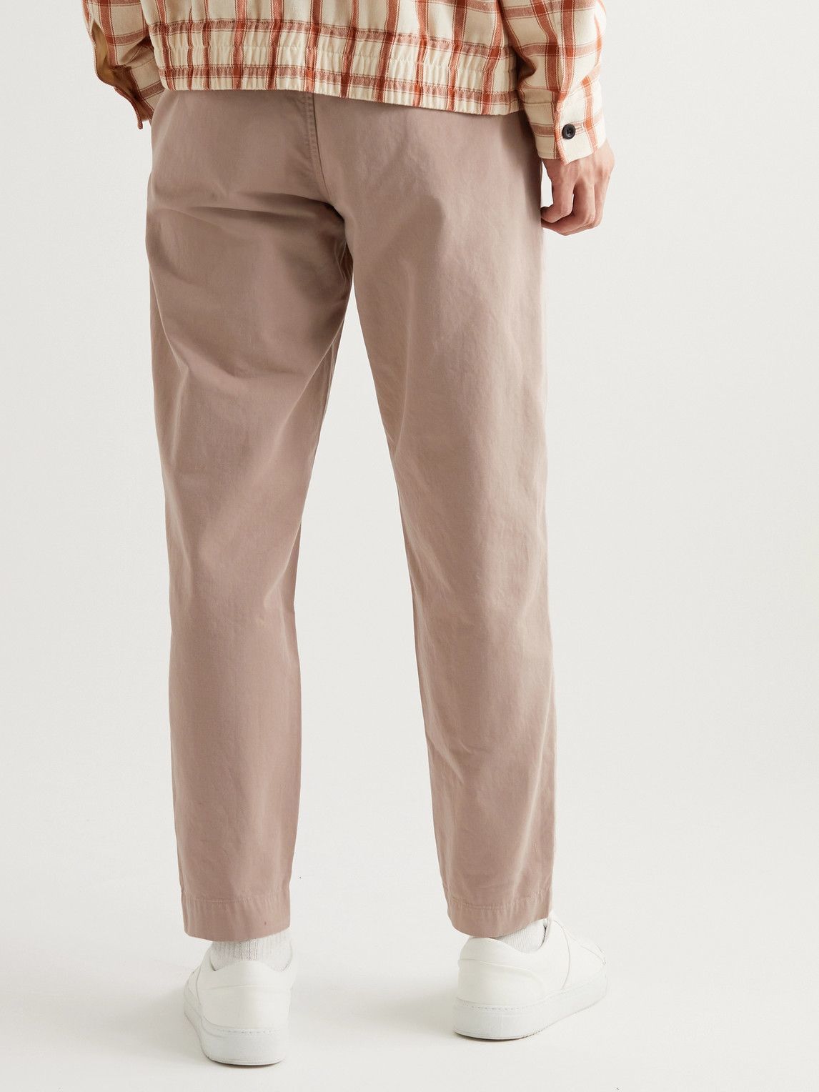 MR P. Tapered Cropped Garment-Dyed Organic Cotton-Twill Trousers