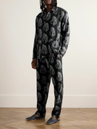 Desmond & Dempsey - Printed Linen Pyjama Set - Black