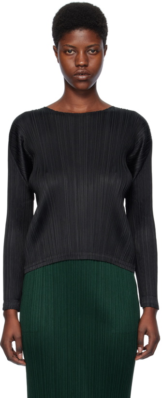 Photo: Pleats Please Issey Miyake Black Monthly Colors December Long Sleeve T-Shirt